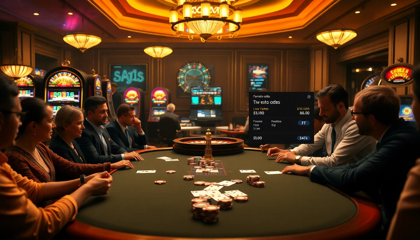 Experience the excitement of birutoto at a luxurious casino gaming table featuring vibrant poker chips and illuminated slot machines.