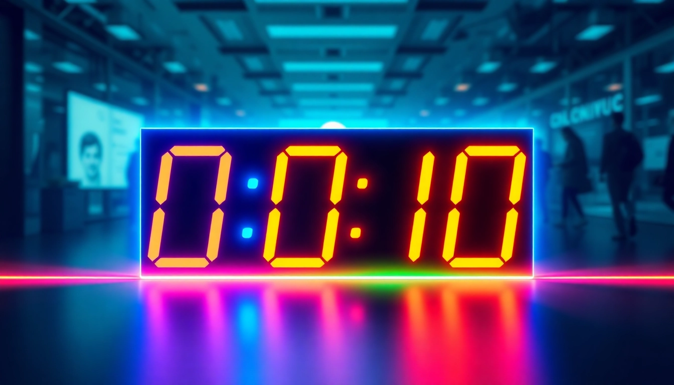 Captivating fast countdown gif featuring a vibrant digital timer counting down from 10.