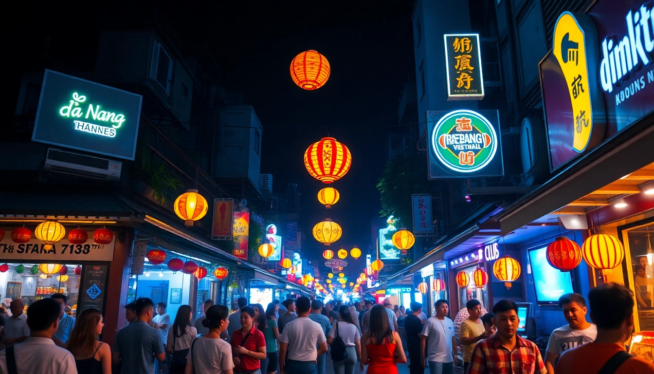 Experience the vibrant 다낭밤문화 nightlife scene in Da Nang with lively bars and excited locals.
