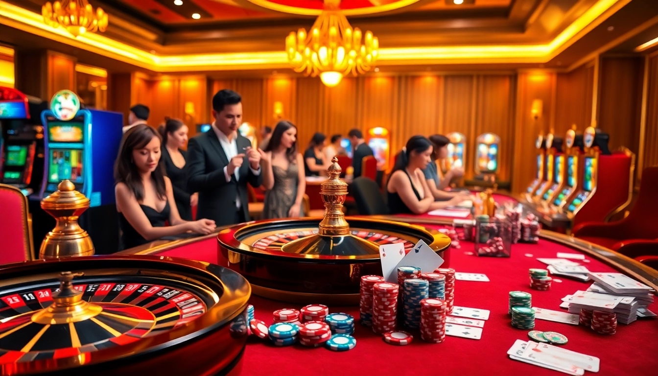 Play poker and win big at vuabai9, with vibrant casino visuals featuring roulette wheels and poker chips.