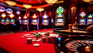 Rasakan sensasi bermain Toto Slot di kasino yang hidup dengan mesin berwarna-warni dan meja permainan.