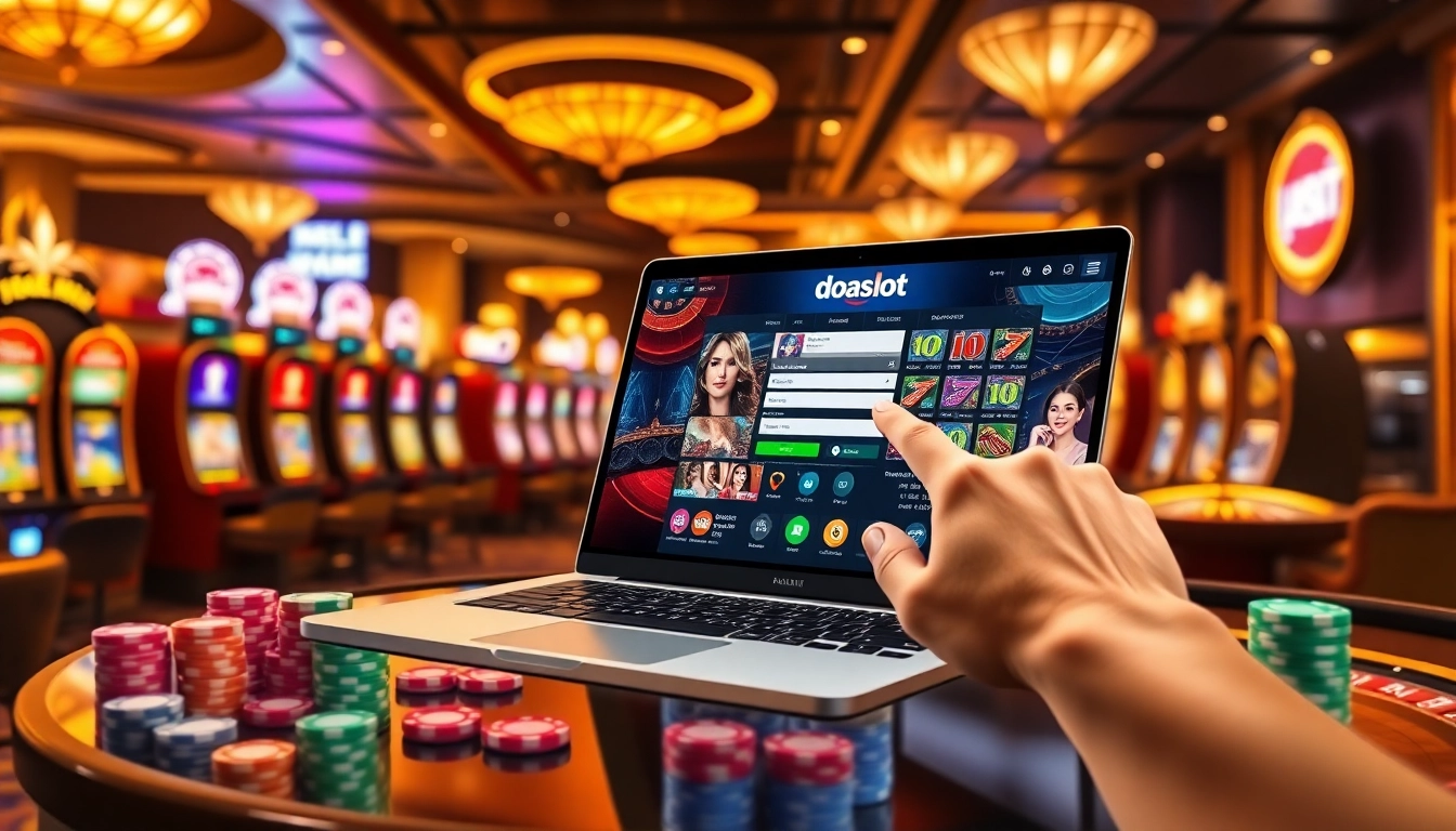 Experience the thrill of doaslot login with a luxurious online gambling setup.