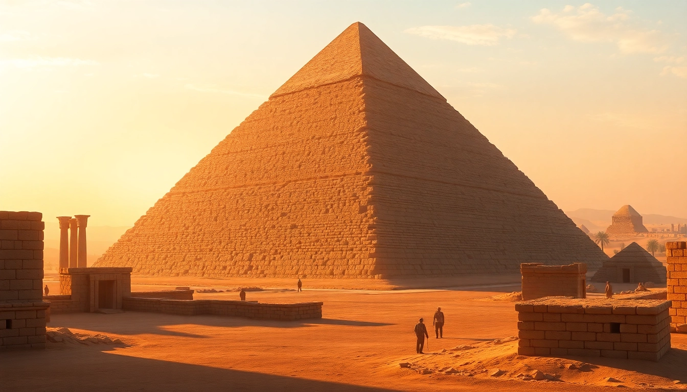 Experience the majesty of piraminds through a photorealistic image of the Great Pyramid of Giza.