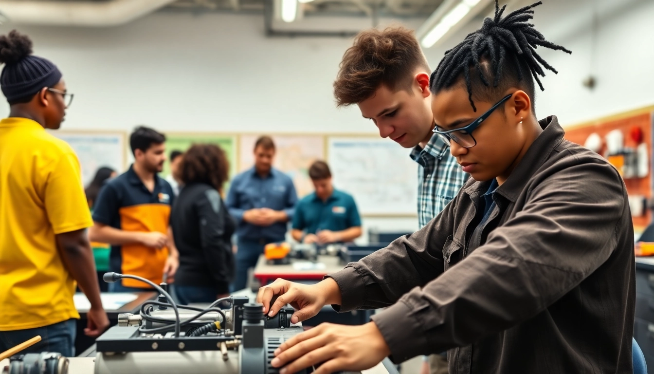 Trade School In Tennessee classroom scene with students engaged in hands-on learning.