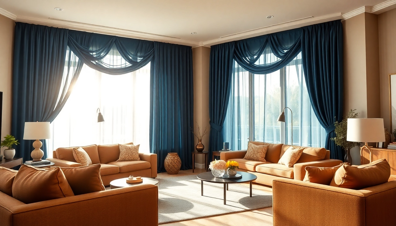 Koop stijlvolle verduisterende gordijnen voor een moderne woonkamer met luxe uitstraling.
