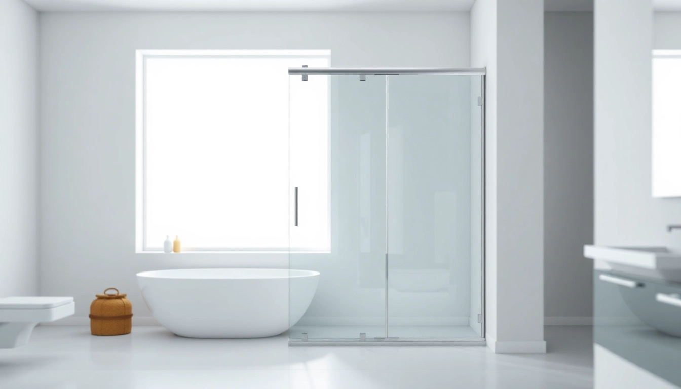 Beautiful sliding door shower screen enhancing a contemporary bathroom's design.