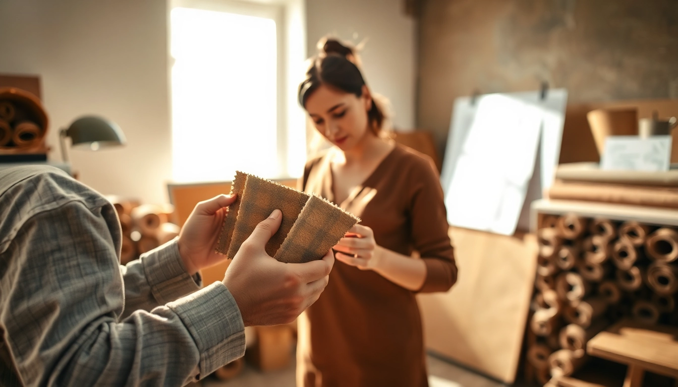 Bekijk badstof per meter voor verschillende interieuroplossingen in een studio.