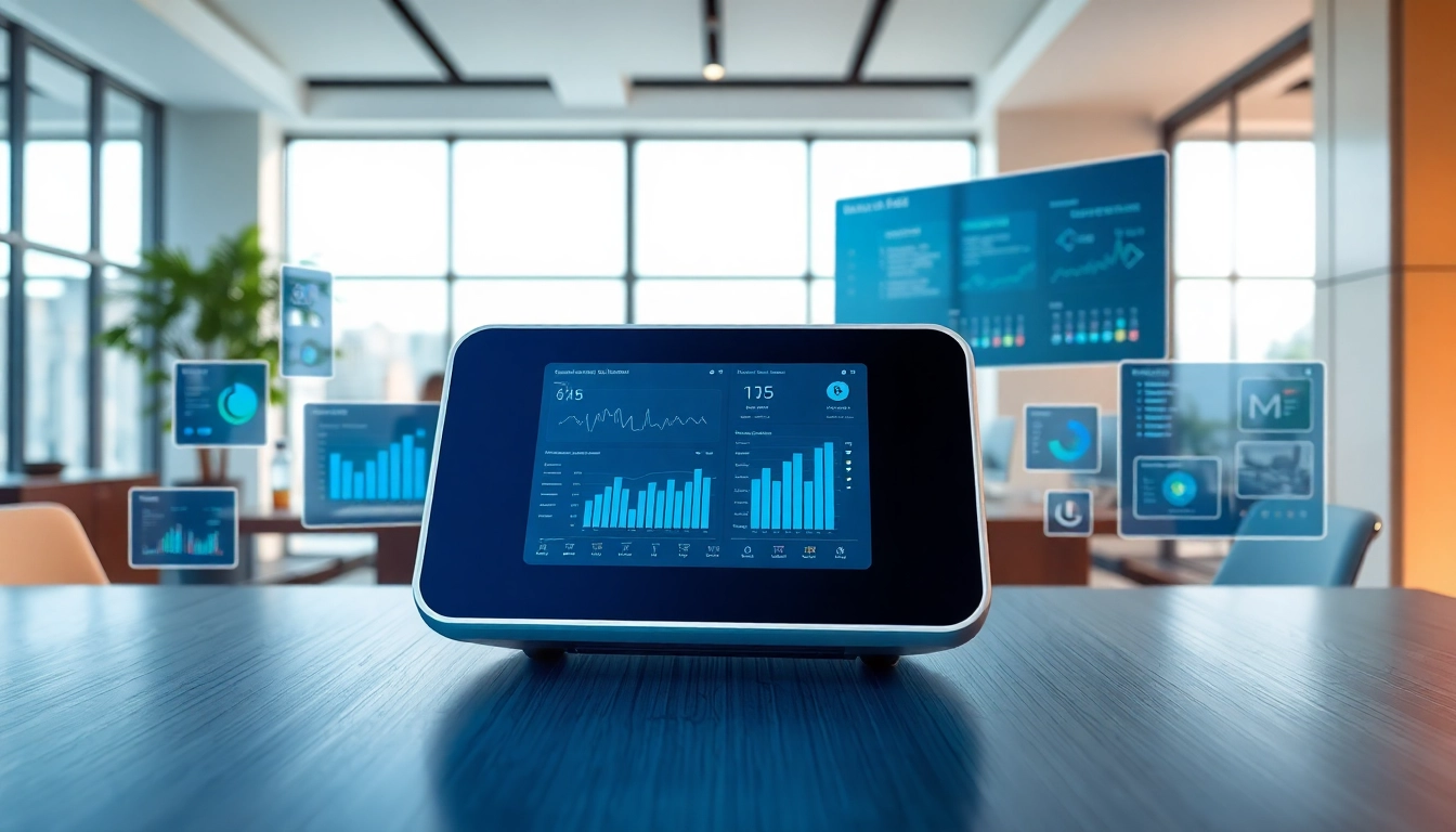 Showcase of das 140 device in a modern office, highlighting sleek design and innovation.