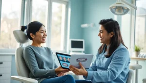 Oh my teeth 口コミ shared by a smiling patient in a modern dental clinic