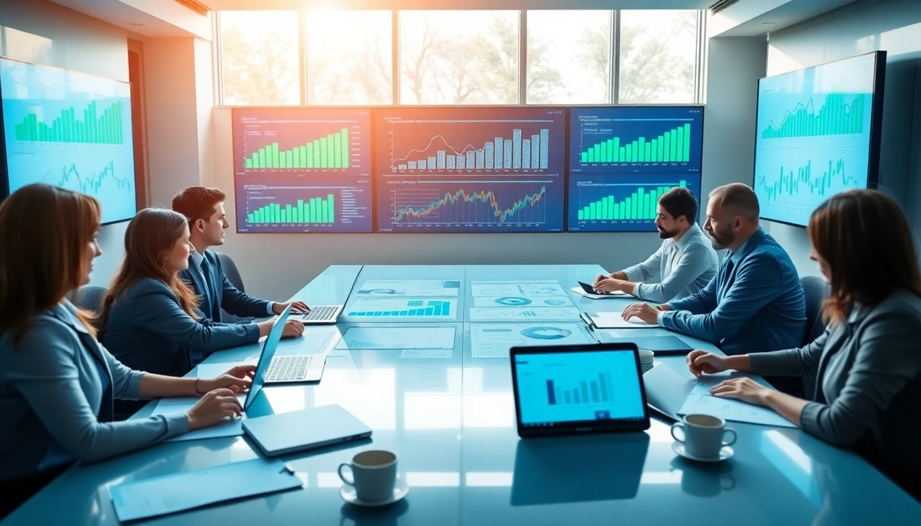 Business growth insights are visually represented in a vibrant boardroom discussion.