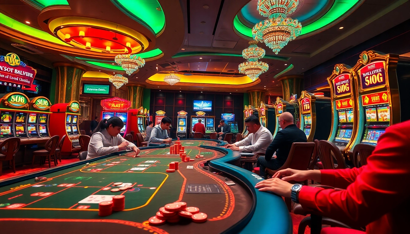 Experience high-stakes gaming excitement with SHBET's vibrant casino atmosphere at https://shbet.law/, featuring poker tables and slot machines.