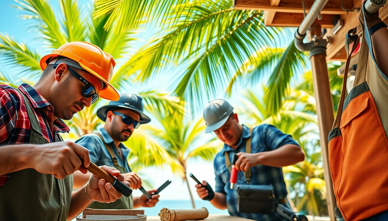Hands-on training at hawaii trade schools featuring skilled workers in vibrant settings.