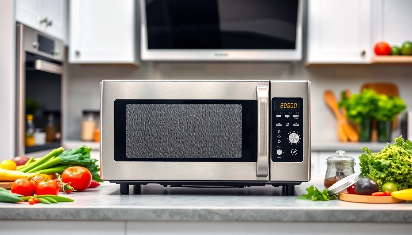 Cook with ease using a modern Microwave Oven in a stylish kitchen setup.