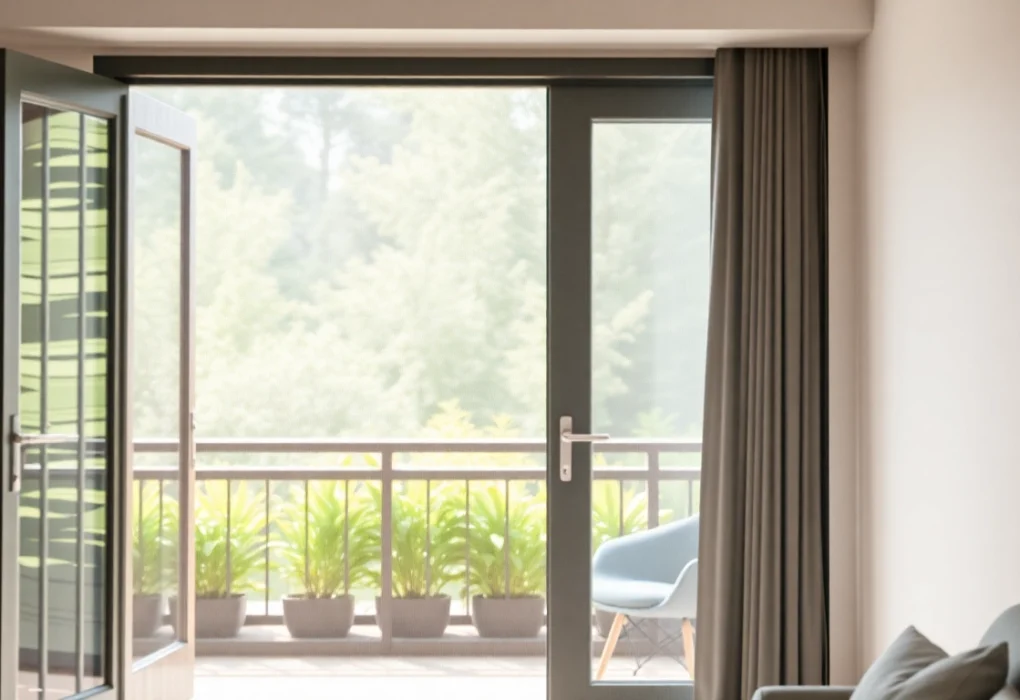 Moskitiery na drzwi balkonowe efektywnie chroniące przed insektami w stylowym wnętrzu.