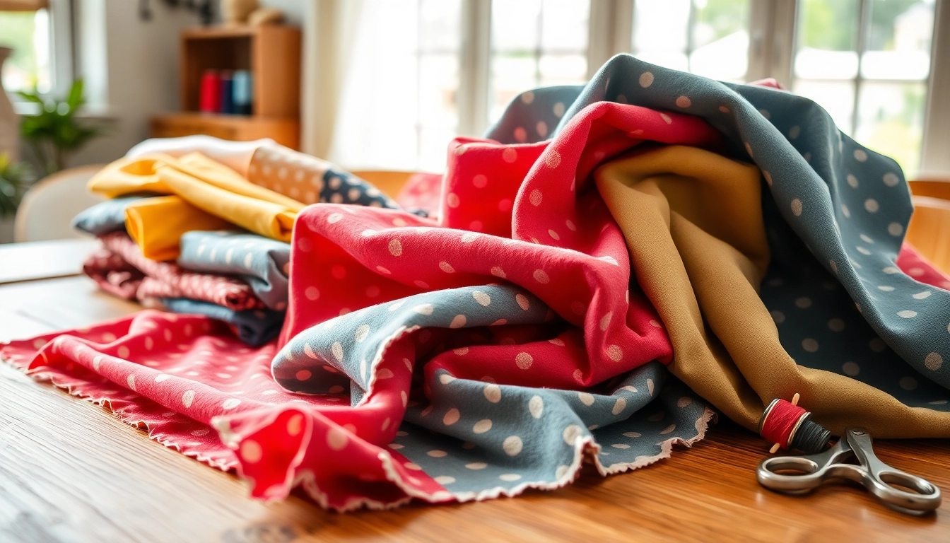 Katoen stof wassen in verschillende kleuren en patronen op een houten tafel.