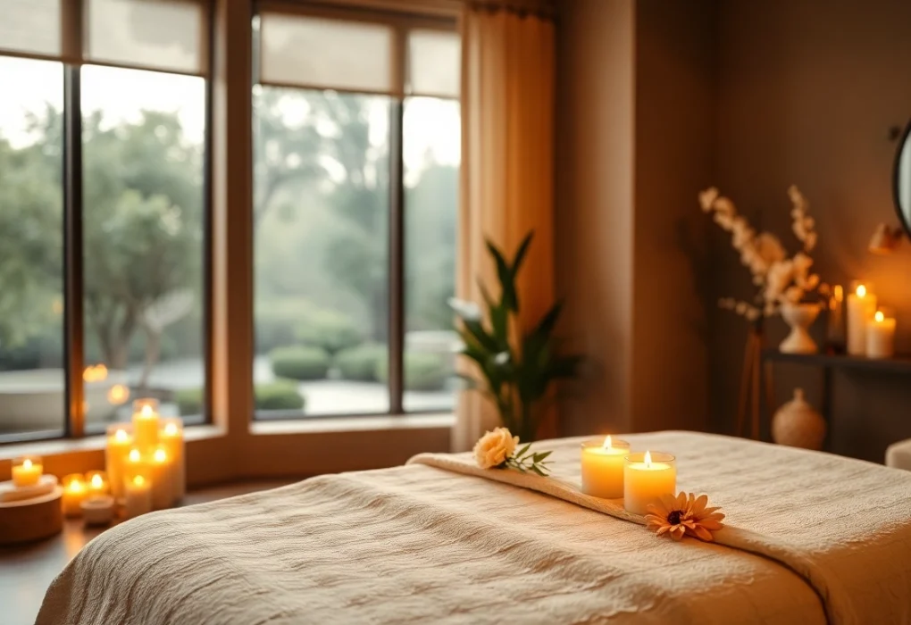 따뜻한 조명과 매력적인 장식으로 조성된 편안한 청라마사지 환경.