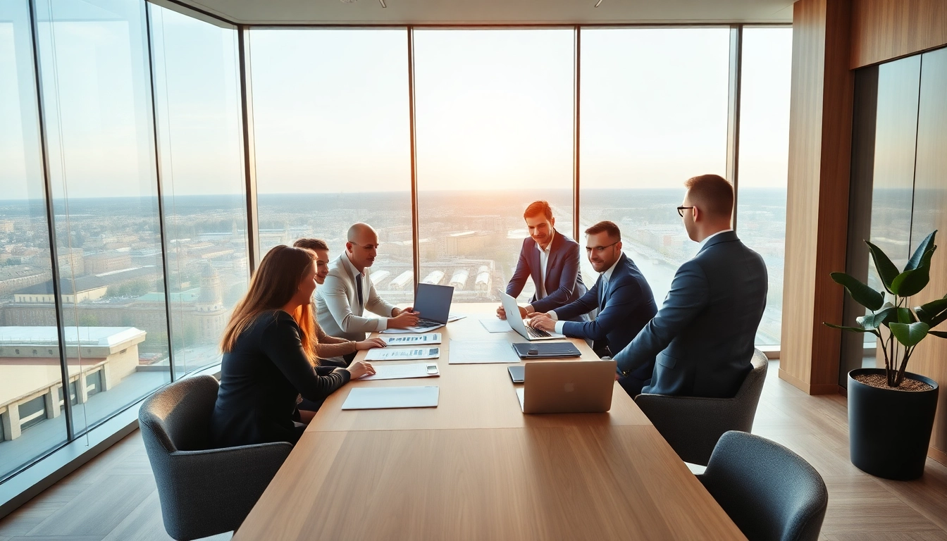 Luxembourg family holding company executives collaborating on financial strategies.