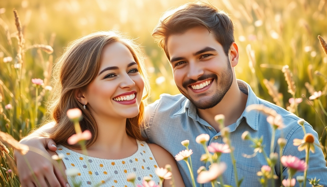 Capture of light & airy photography showcasing a couple in a sunlit field entwined in happiness.