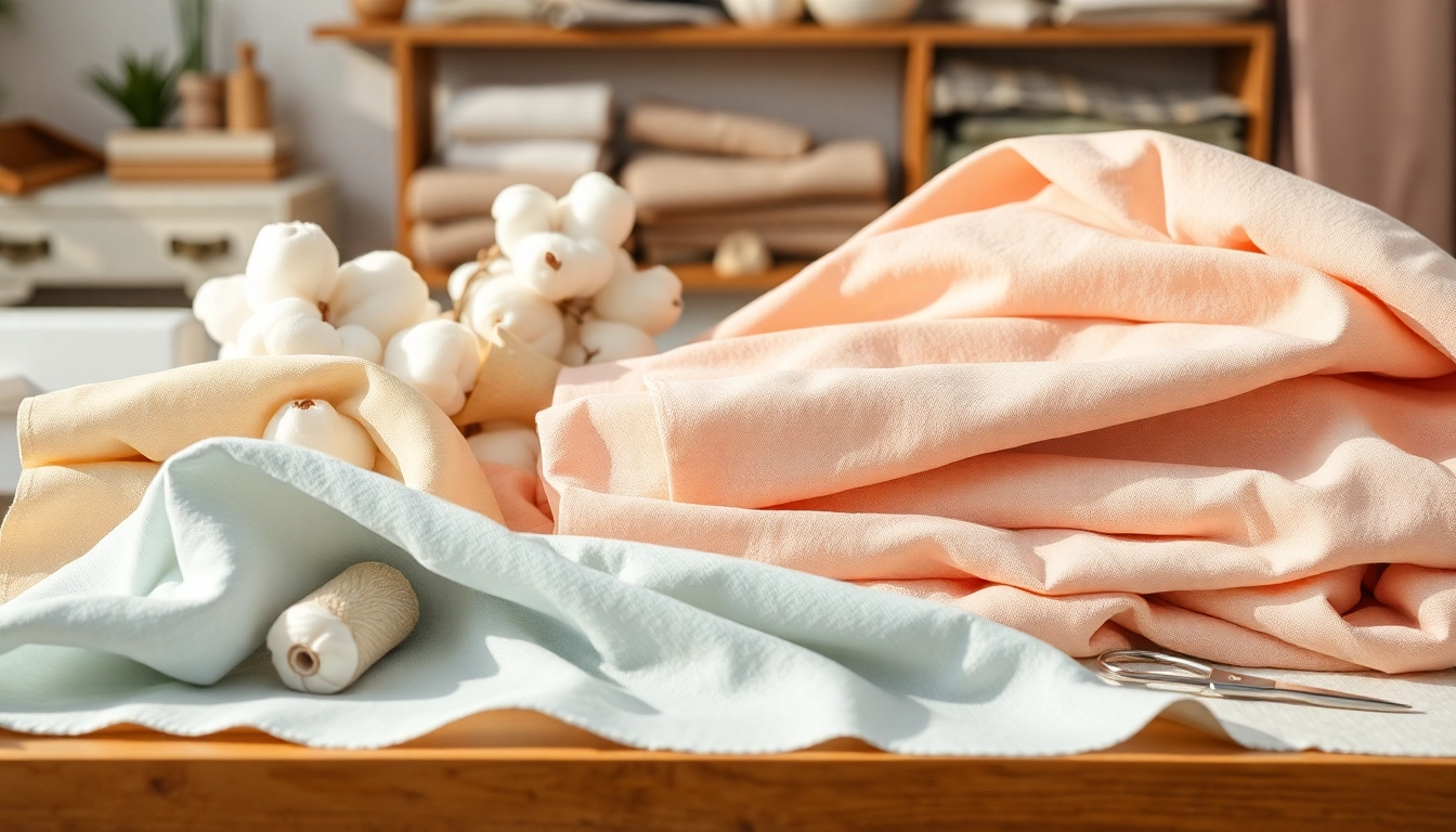 Katoen stoffen assortiment in een creatief atelier met kleurrijke patronen en texturen.