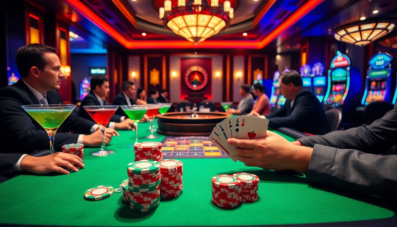 Players strategizing at a poker table in a luxurious casino environment with MM88 branding.